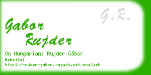 gabor rujder business card